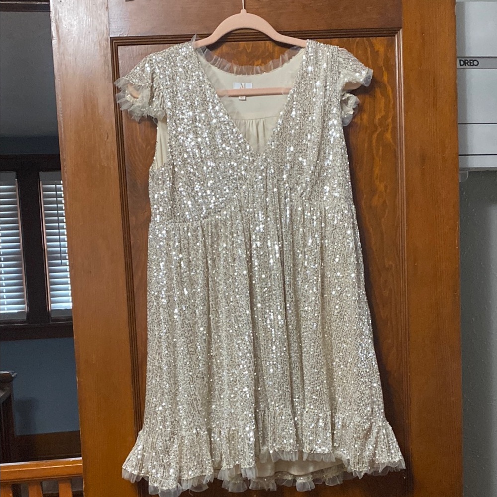 Sequin Dress in Silver